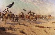 Robert Talbot Kelly The Flight of the Khalifa after his defeat at the battle of Omdurman, 2nd September 1898 oil painting